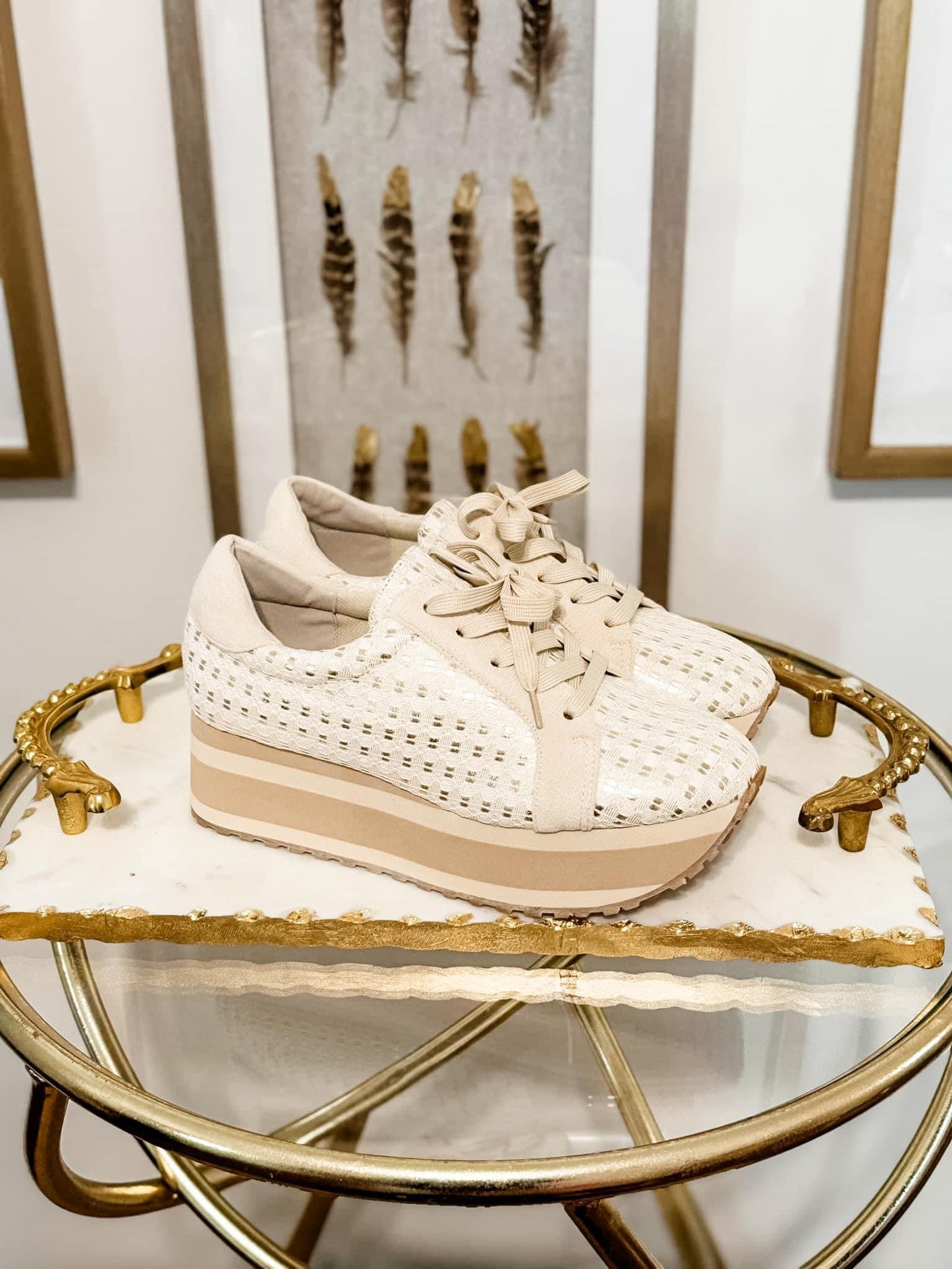 Gold shimmer Tennis wedge