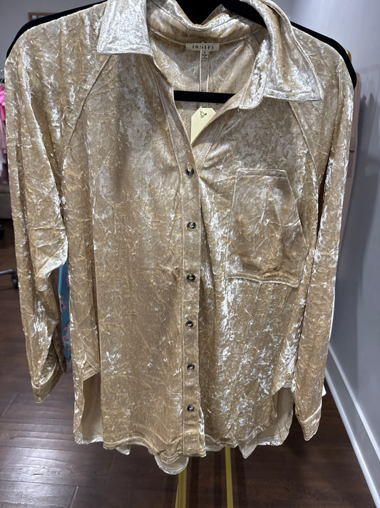 CHAMPAGNE VELVET TOP