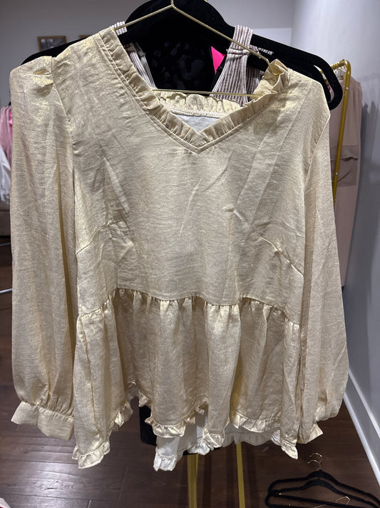 Jenn light gold metallic top