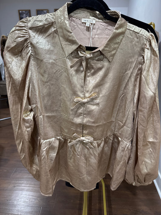 GOLD BOW TIE TOP