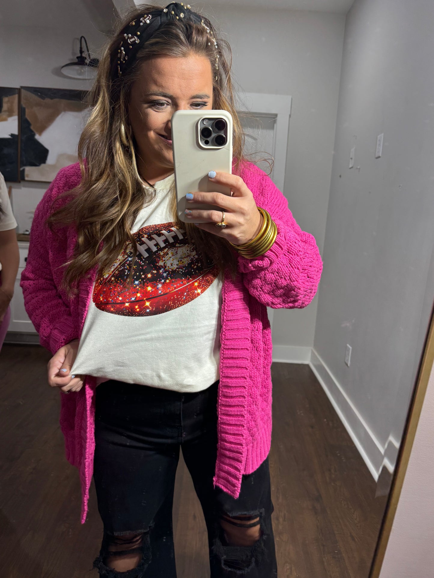 Sparkle football tee