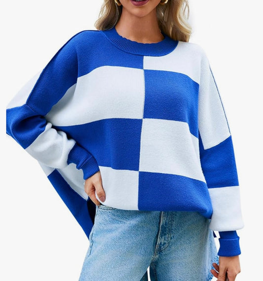 Royal checkered sweater