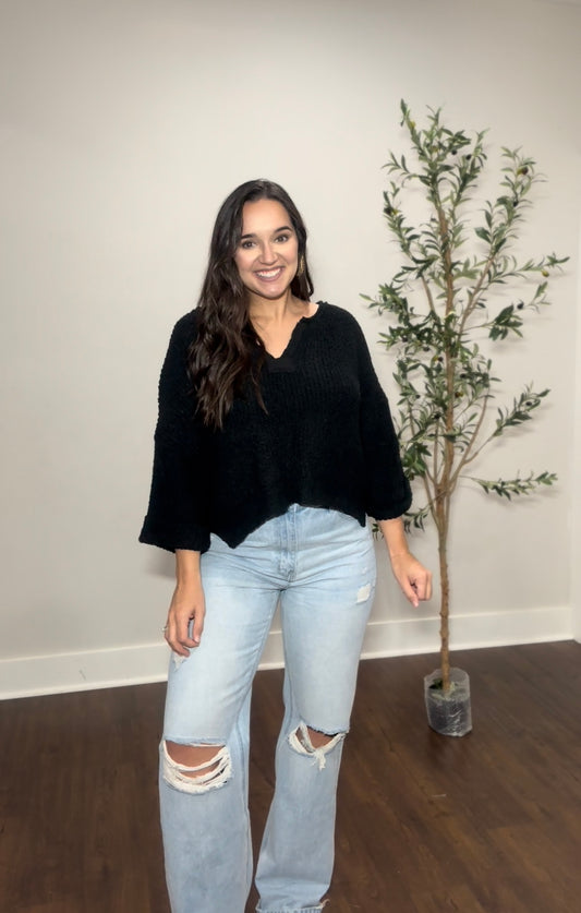 Front patch Black Sweater