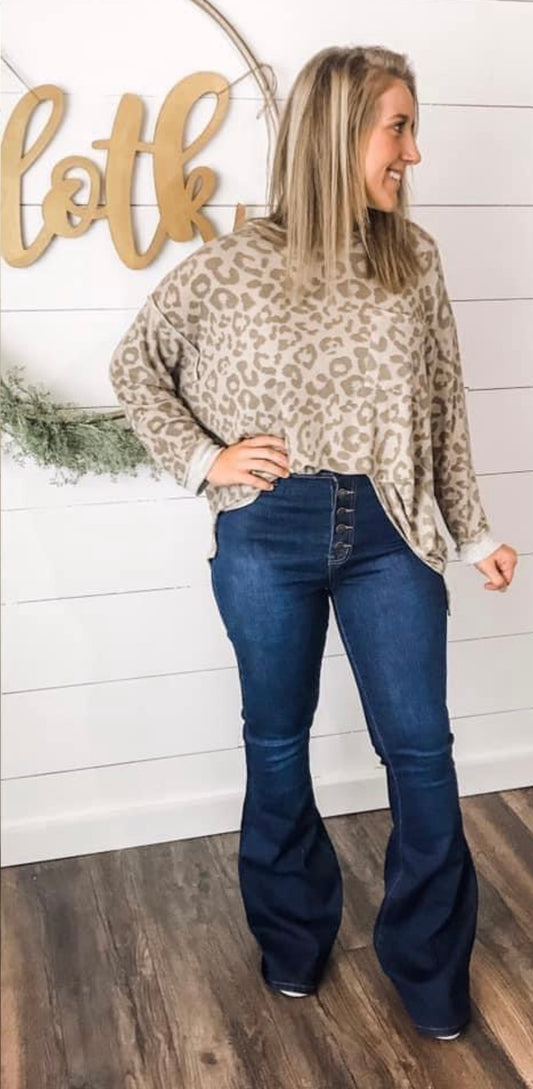 Highwaisted button jeans