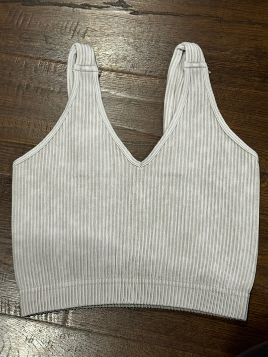 Ribbed bralette- bone