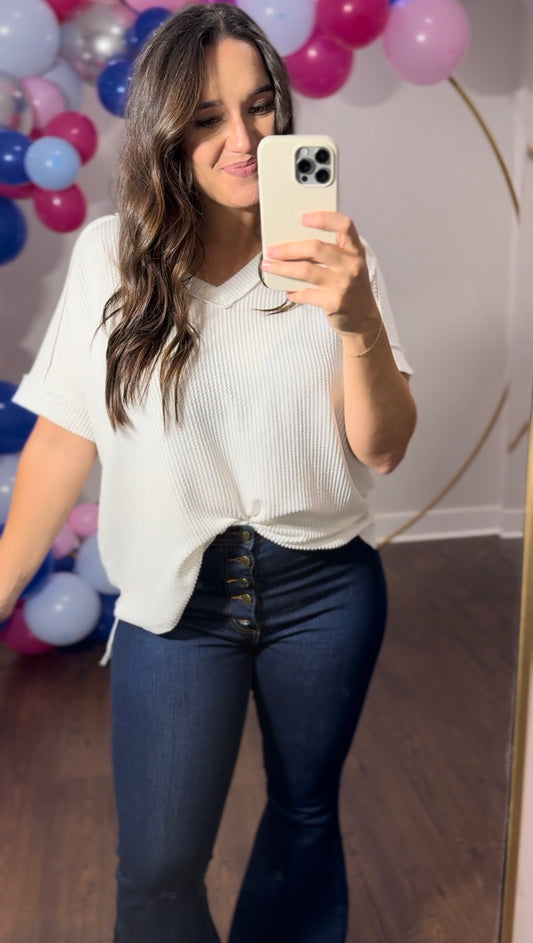 Tanya Ribbed Top - Off White