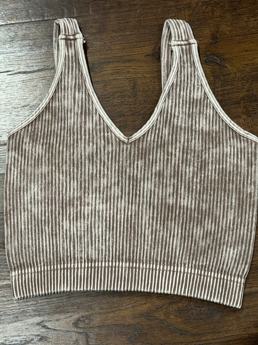 Ribbed bralette mocha