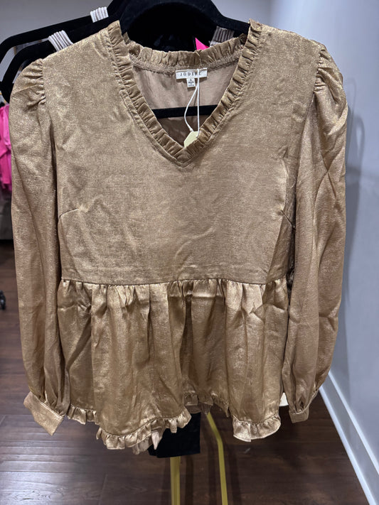 Jenn gold metallic top