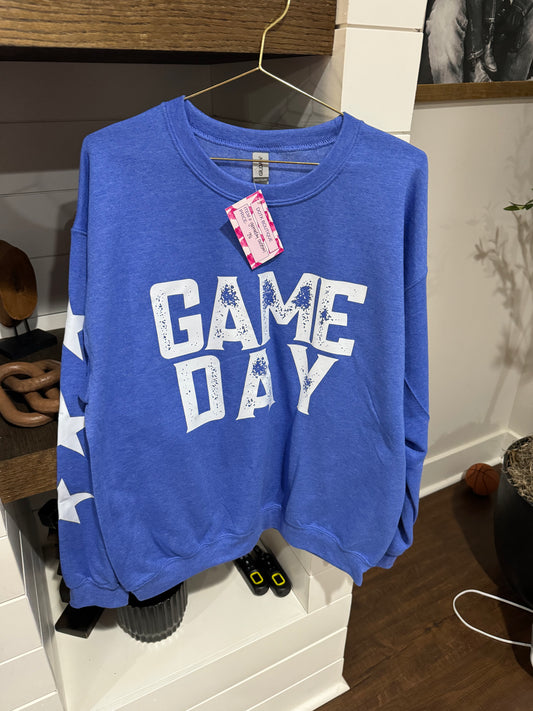 royal blue gameday star sweatshirt