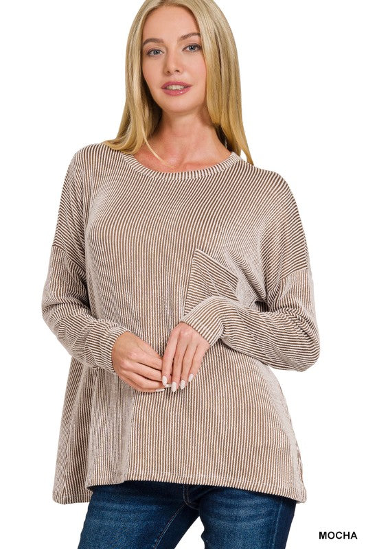 Preston Ribbed tunic- mocha