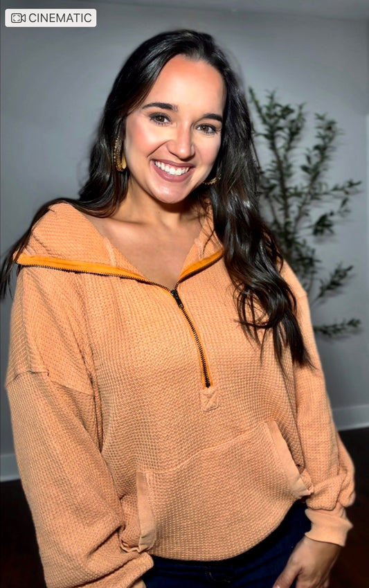 WAFFLE KNIT PULLOVER